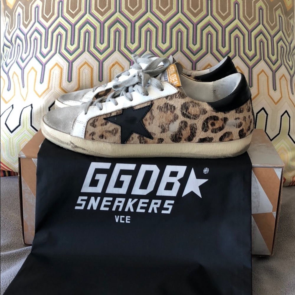Golden Goose leopard superstars